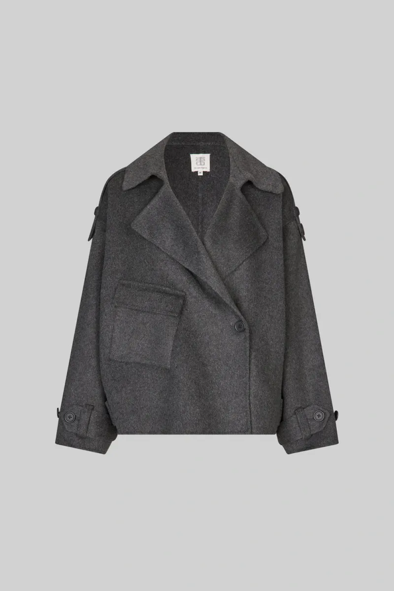 Walance Short Jacket, Dark grey Melange