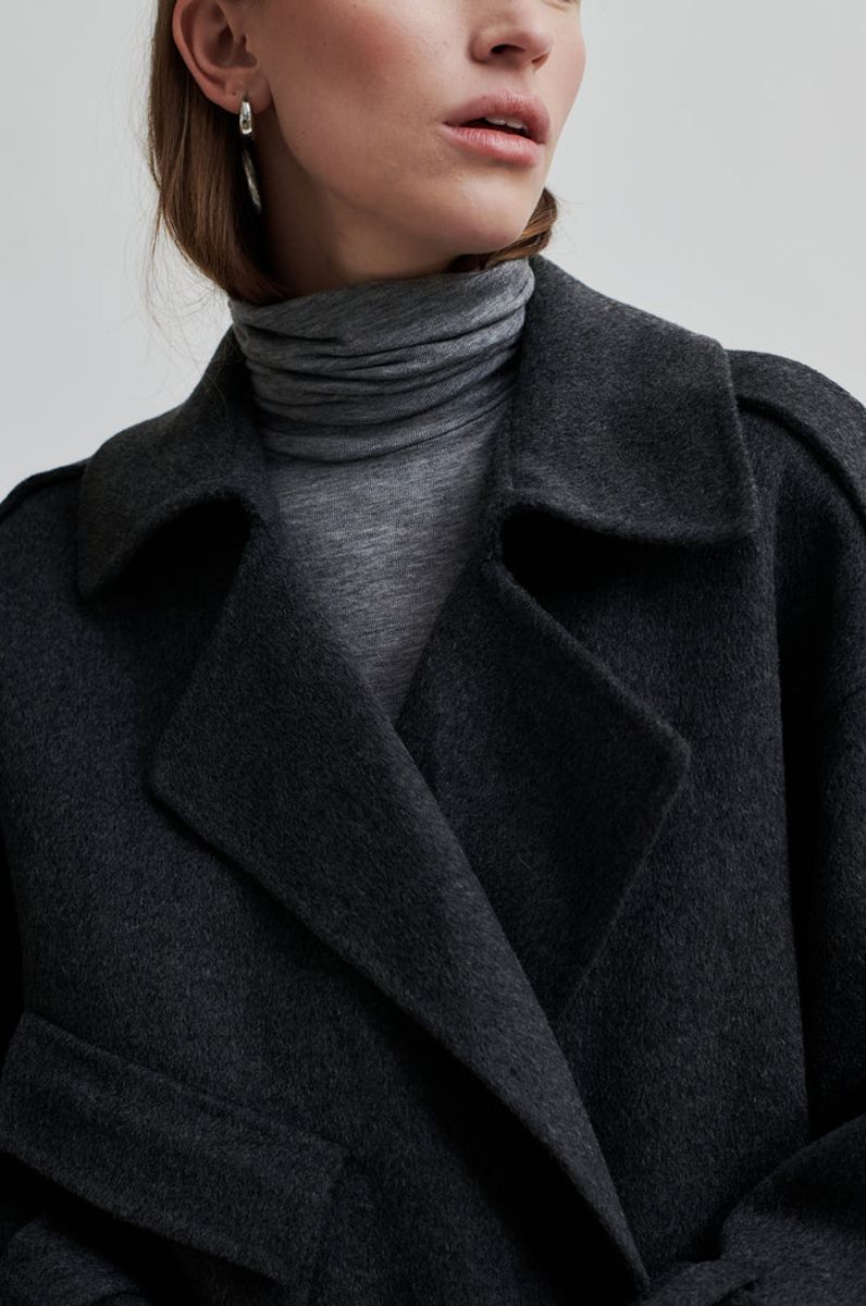 Walance Short Jacket, Dark grey Melange
