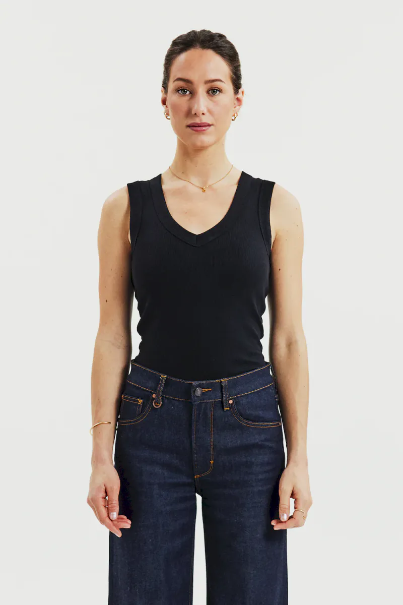 Tank V-Neck, Black