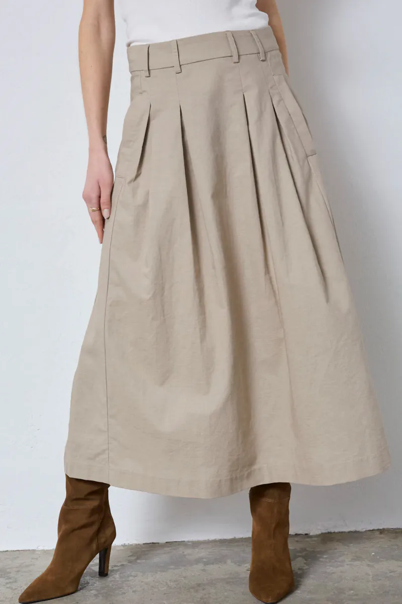 Leila Anya Pleat Skirt, Bisquit