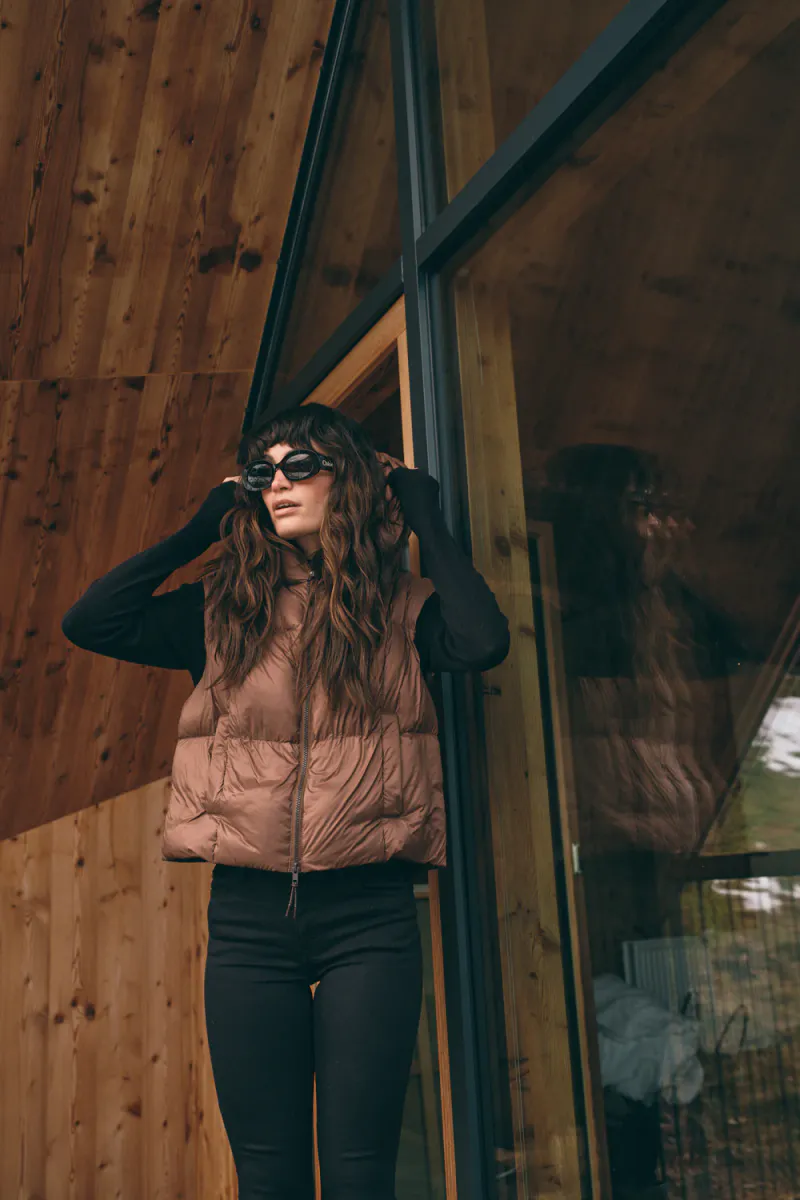Kiara Tally Down Vest, Downtown Brown
