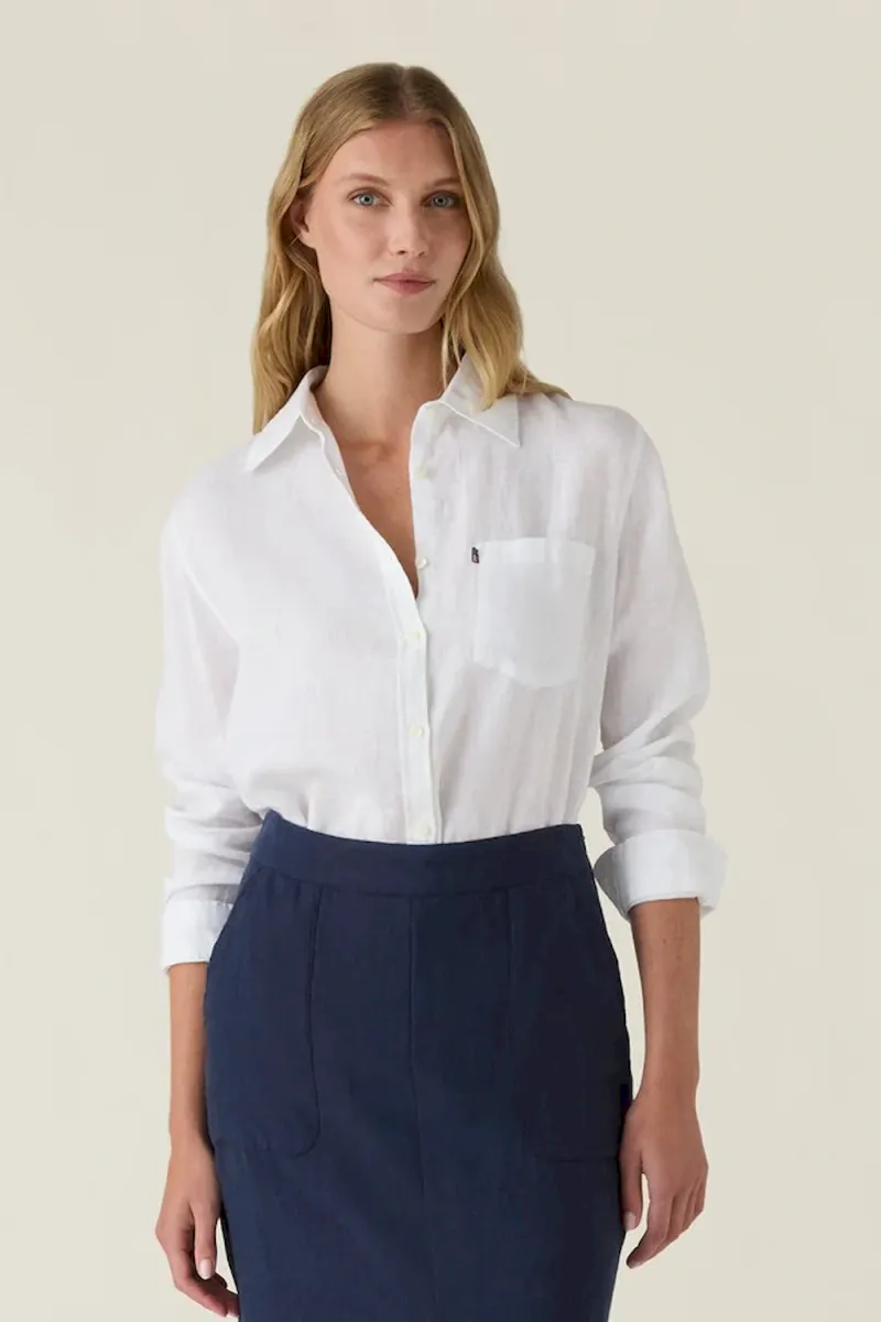 Classic Linen Shirt, White
