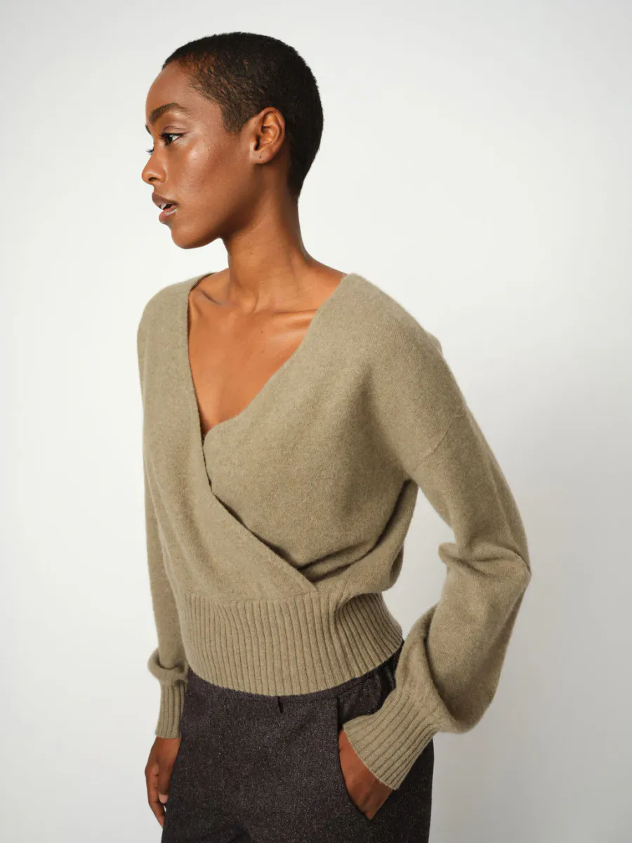 Ady Cashmere Wrap Knit, Brindle