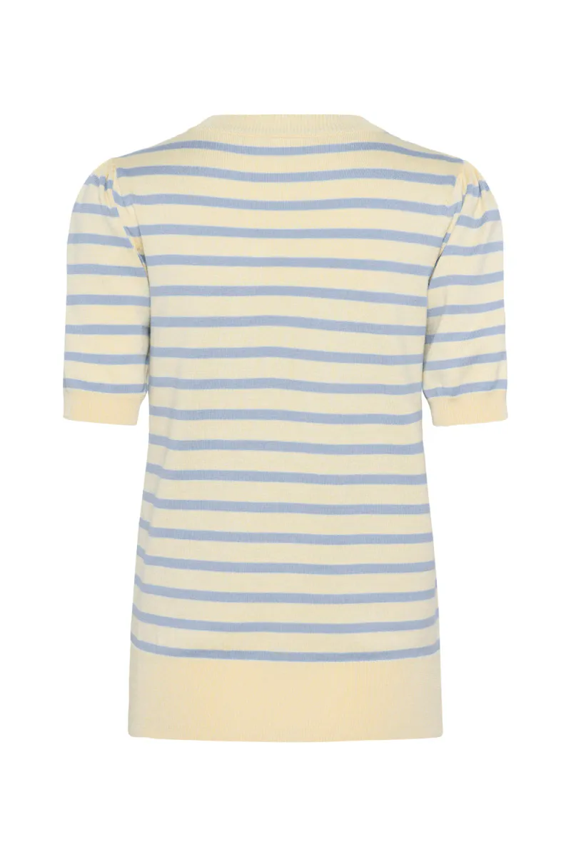 Mila SS Striped Pullover, Lemon Hydrangea Stripe