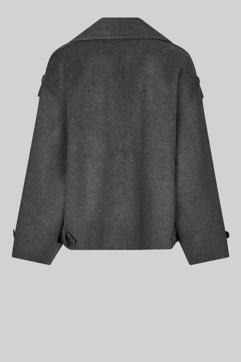 Walance Short Jacket, Dark grey Melange