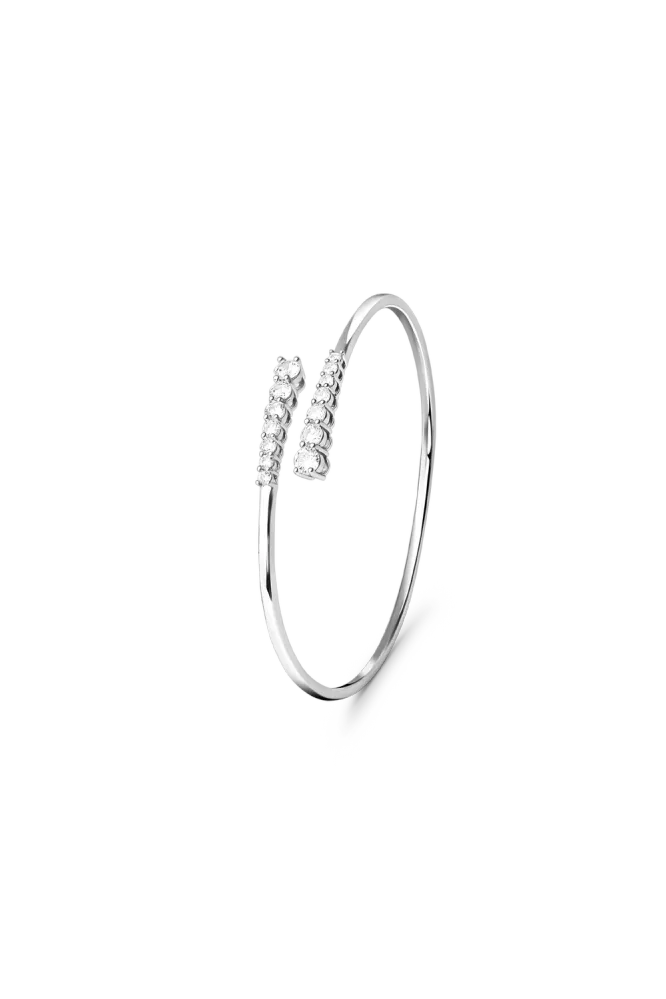 Aurora Bangle Bracelet, Silver