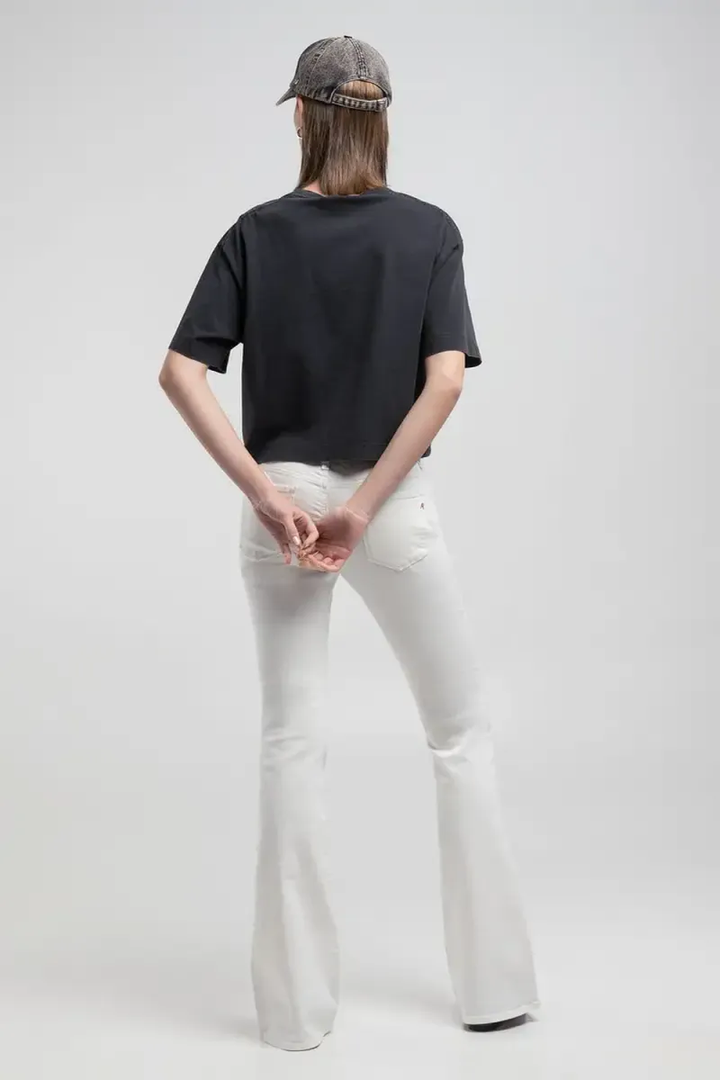 Joella Pants Flare Regular Waist Fit, White