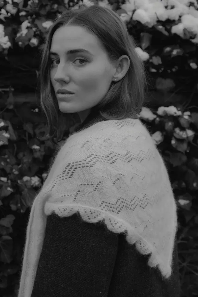 Opany Triangle Scarf, Birch White