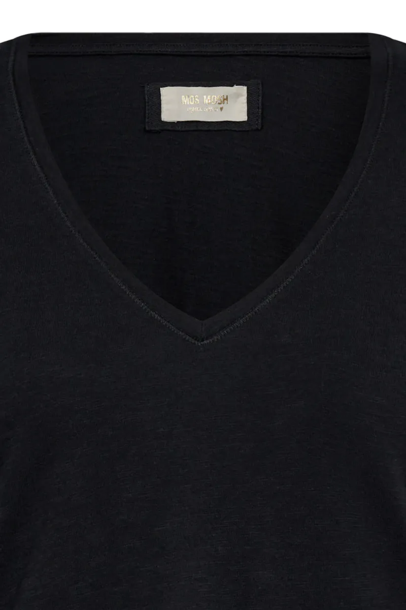 Arden Organic V-Neck Tee, Black