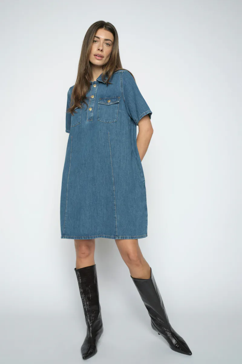 Biba East Dress, Mid Blue