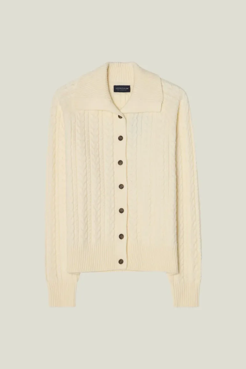 Cable Cardigan, Offwhite