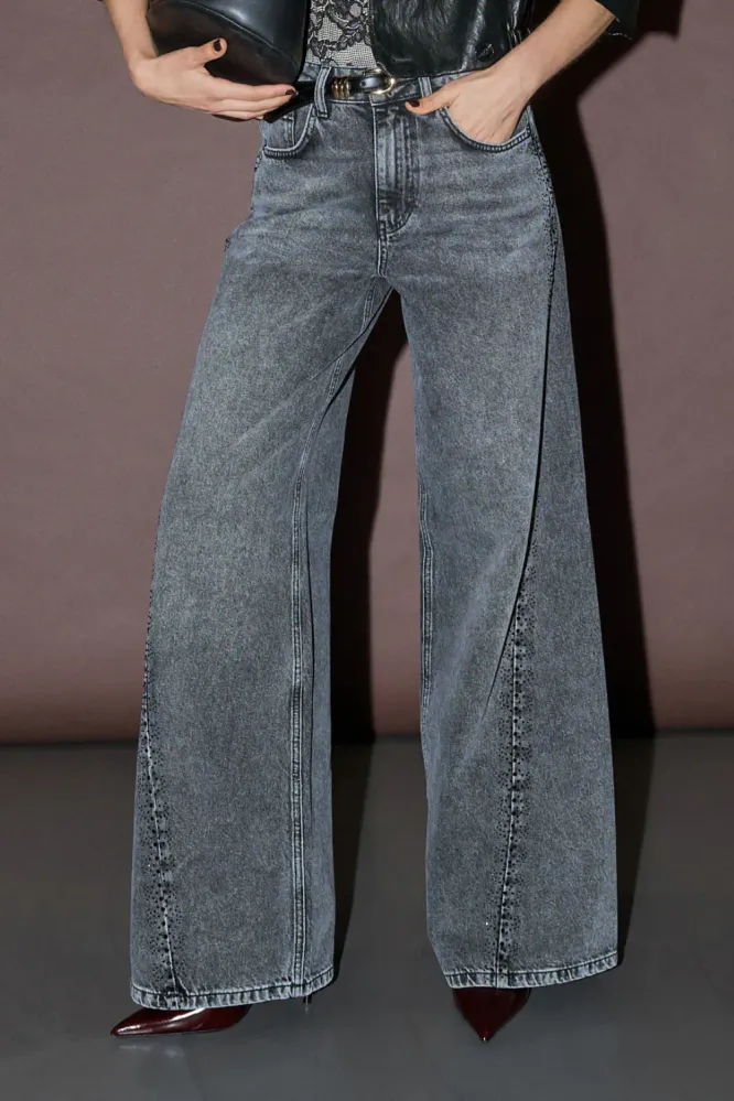 Vicky Stone Wide Jeans, Black