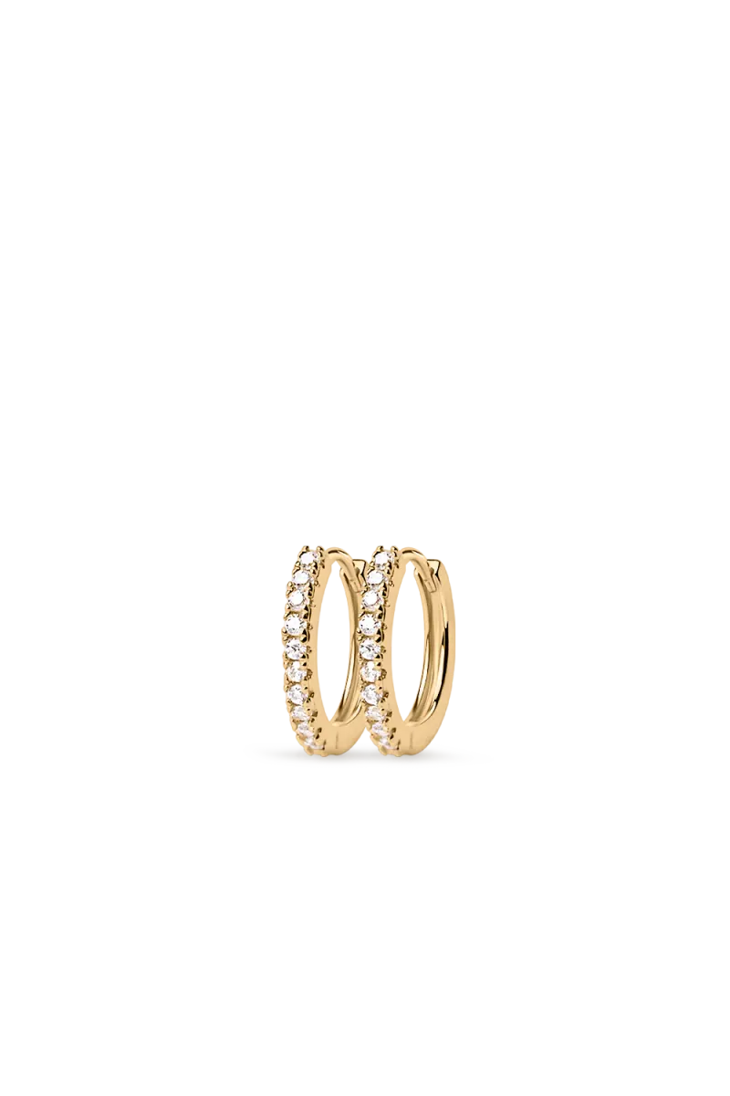 Zirconia Huggies, Gold (10mm)