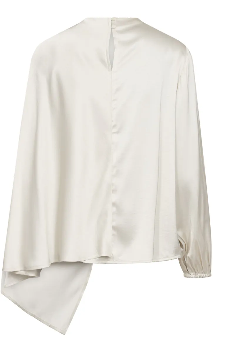 Idun Cape LS Blouse, Off-White