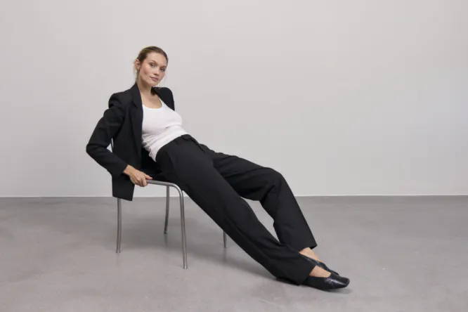 Bindy HW Pant Wide Leg, Black Beauty