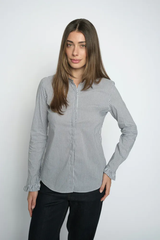Mattie Flip Stripe Shirt, India Ink