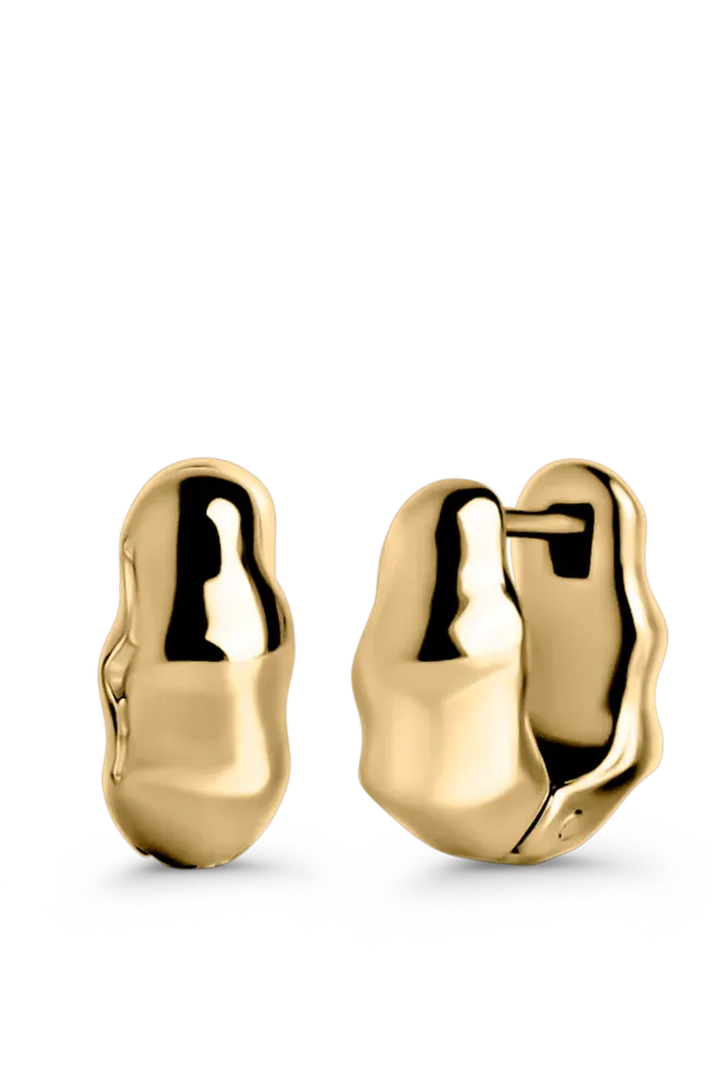 Arc Melt Hoops, Gold