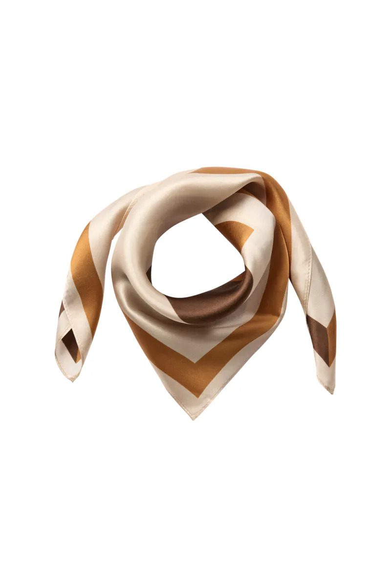 Shila Silk Block Scarf, Brown