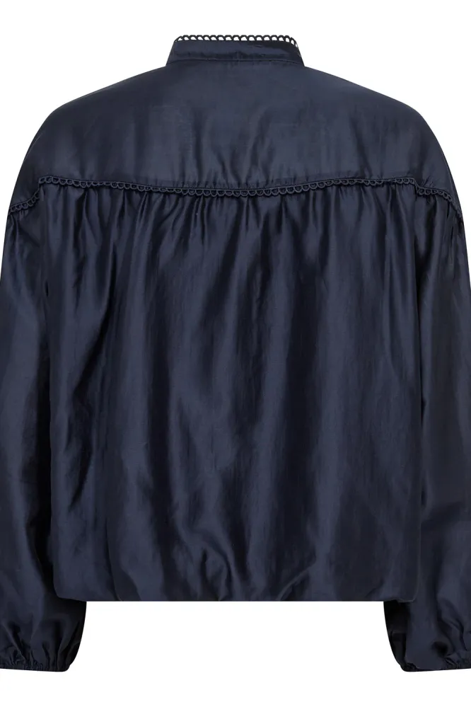 Melin Balloon Lace Shirt, Navy