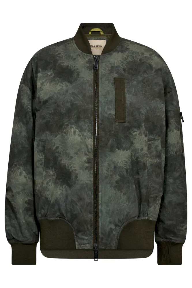 Ruby Print Bomber Jacket, Olive Night