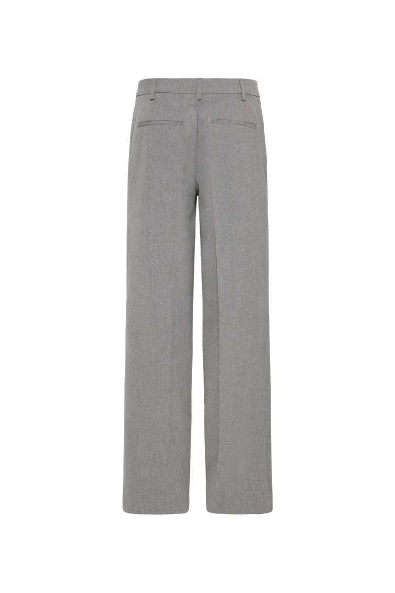 Bindy Melange HW Pant Wide Leg, Medium Grey Melange
