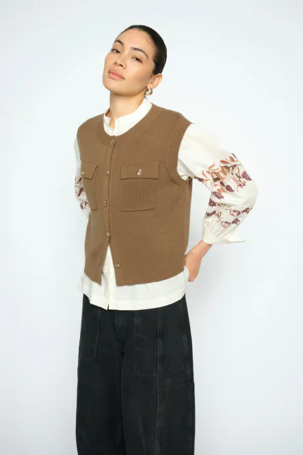 Hovedbilde Ayana Wool Knit Vest, Dark Camel