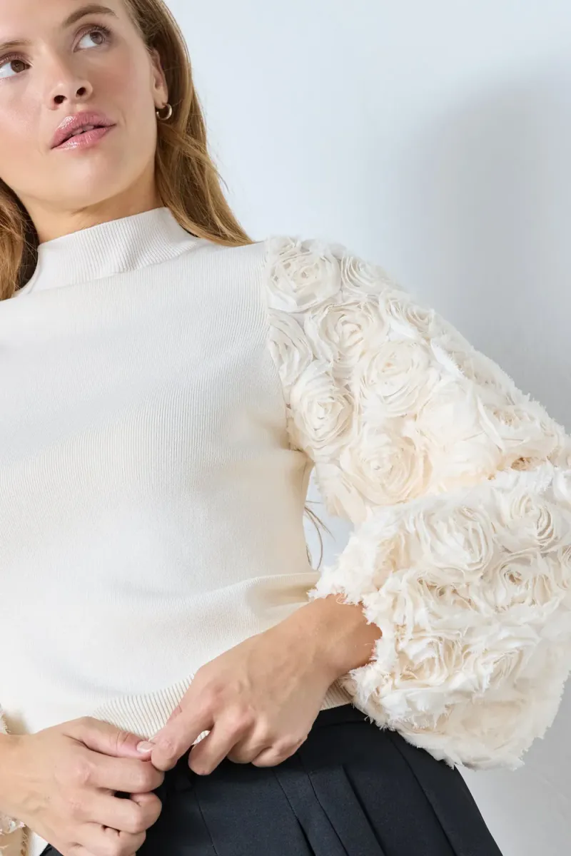 Mercia Rose Mix Knit, Bone