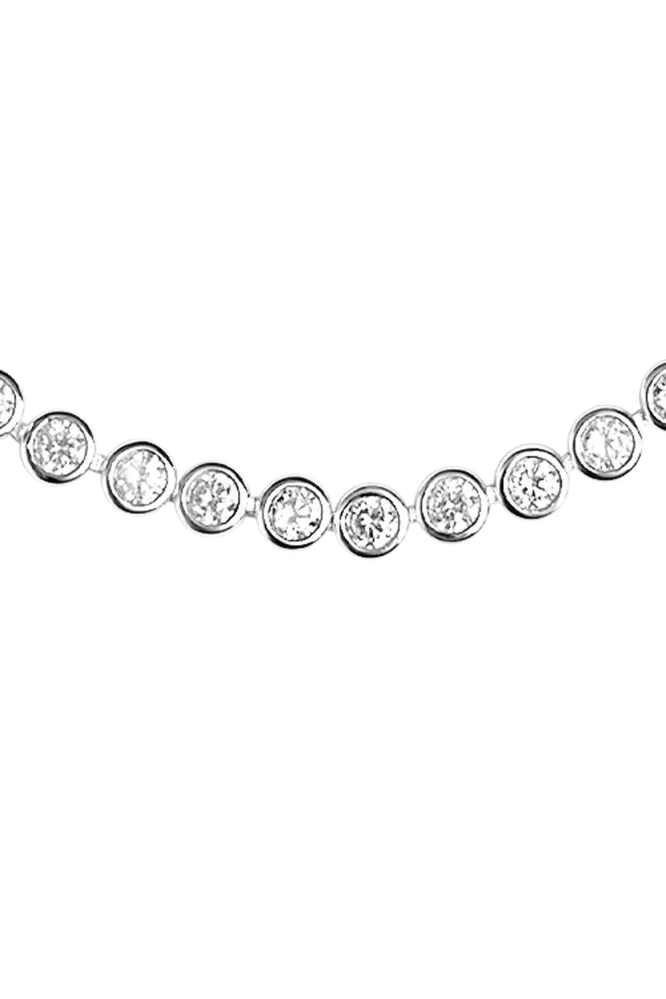 Lotus Tennis Necklace, Silver