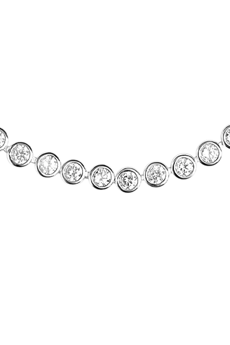 Lotus Tennis Necklace, Silver