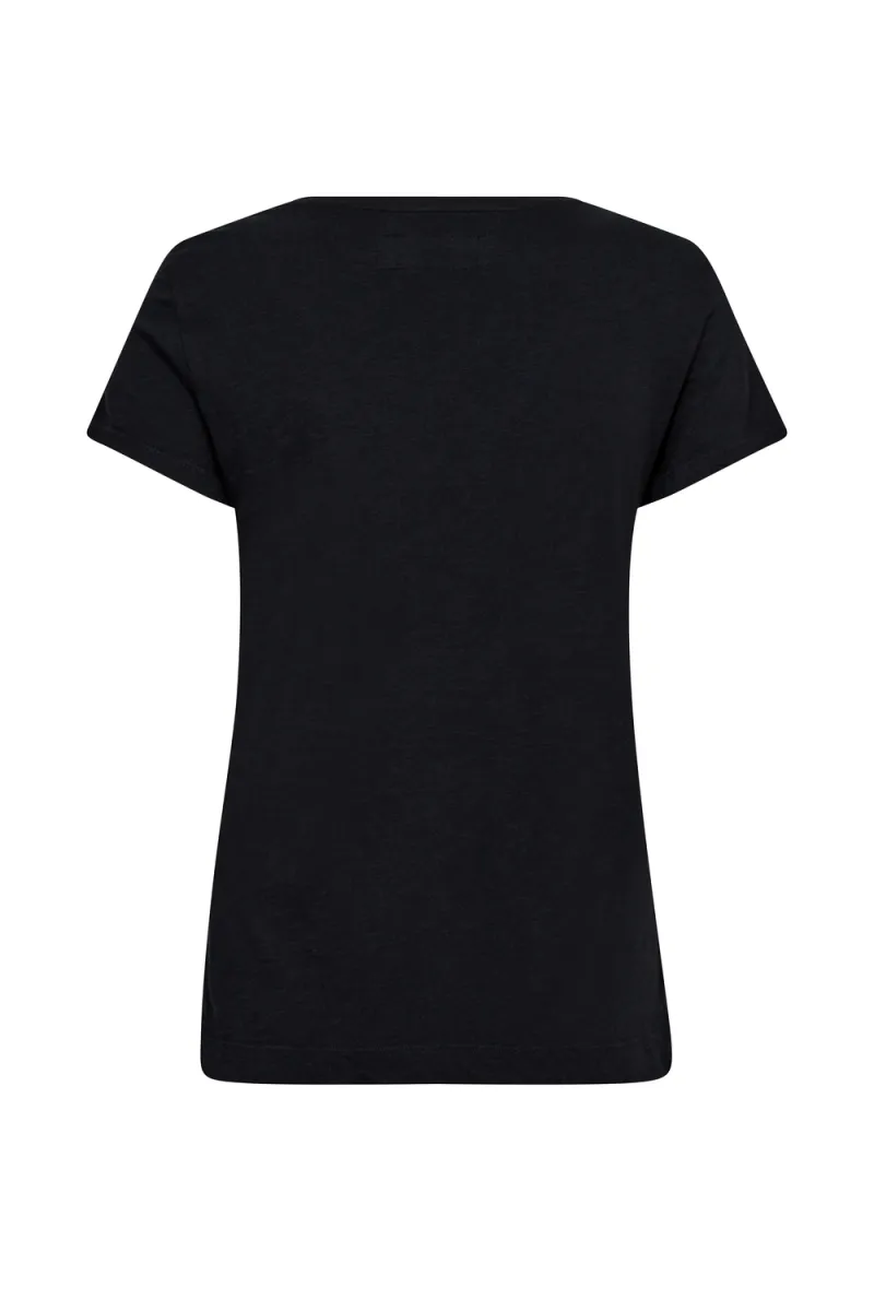 Arden Organic V-Neck Tee, Black