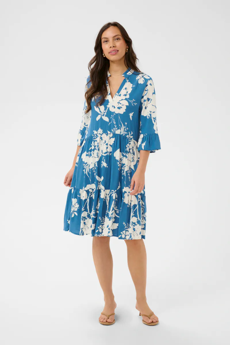 Eda Dress, Vallarta Blue Flower Bouquet
