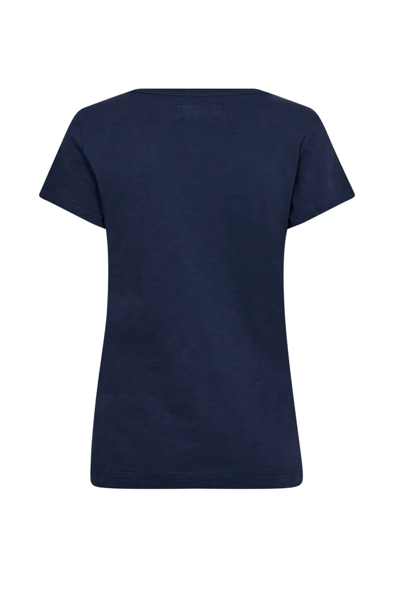 Arden Organic V-Neck Tee, Navy