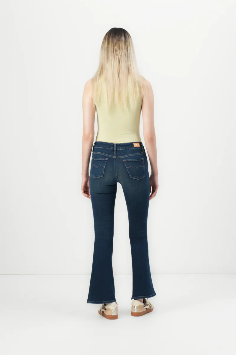 Joella Pants Flare Regular Waist Fit, Dark Blue