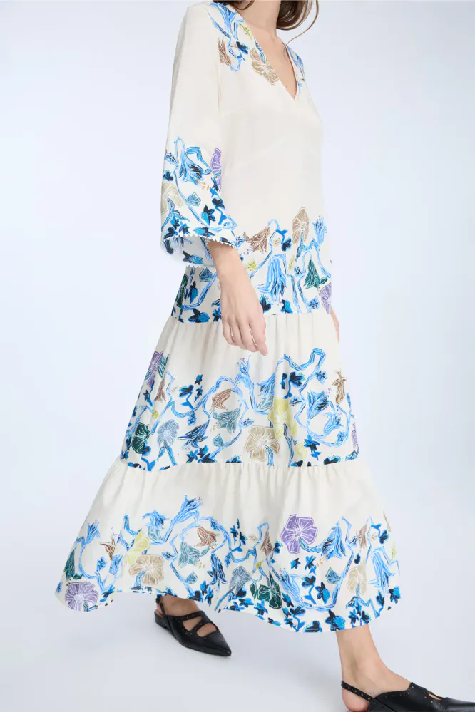 Nao Dress, Print Ivory