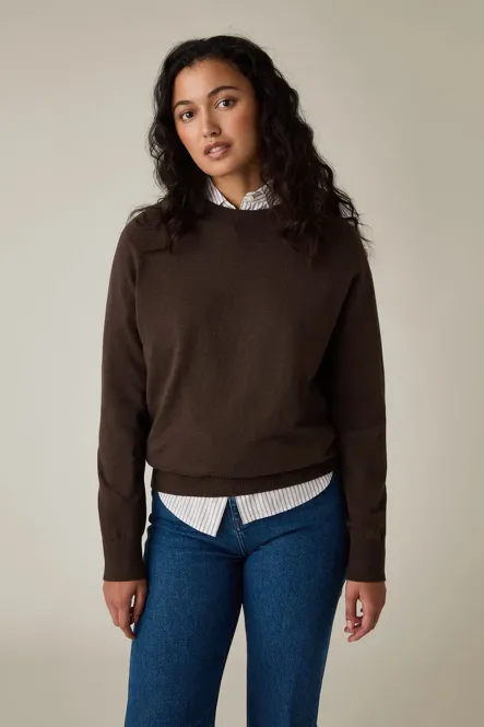 Hovedbilde Cashmere Blend Raglan Sweater, Dark Brown Melange