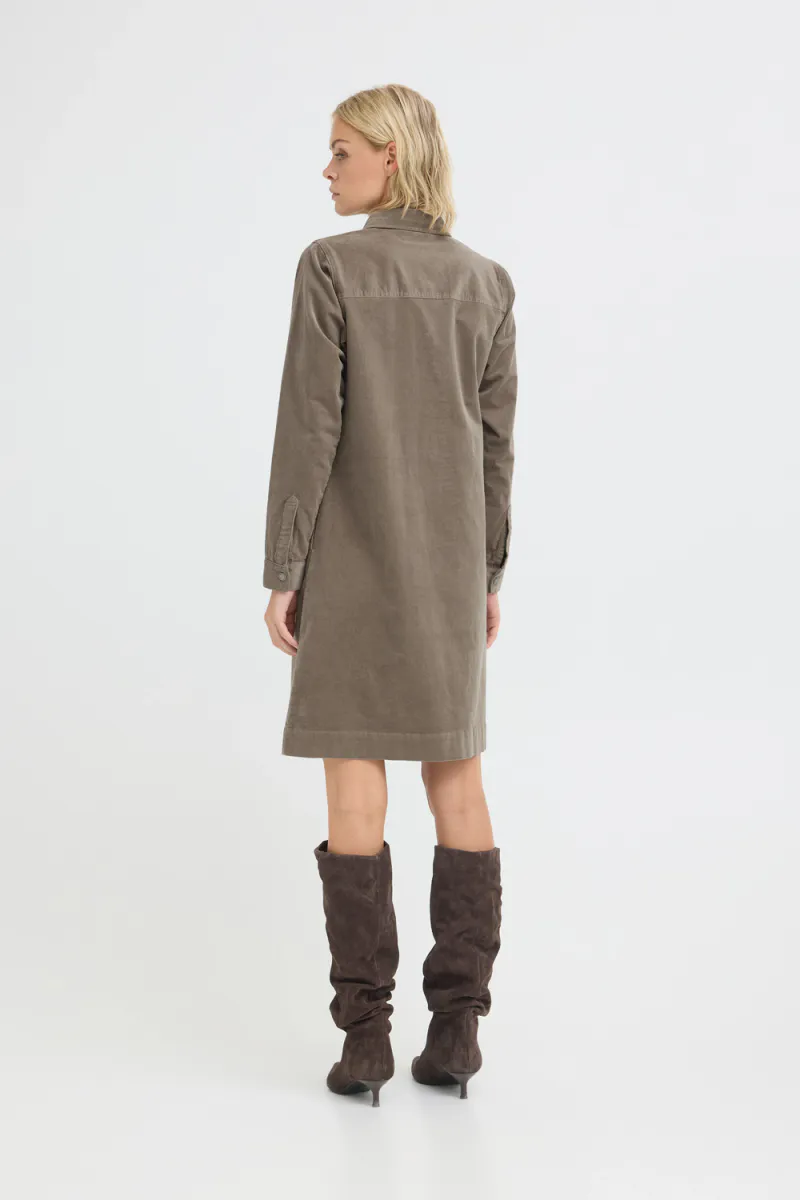 Sally Placket Dress, Walnut