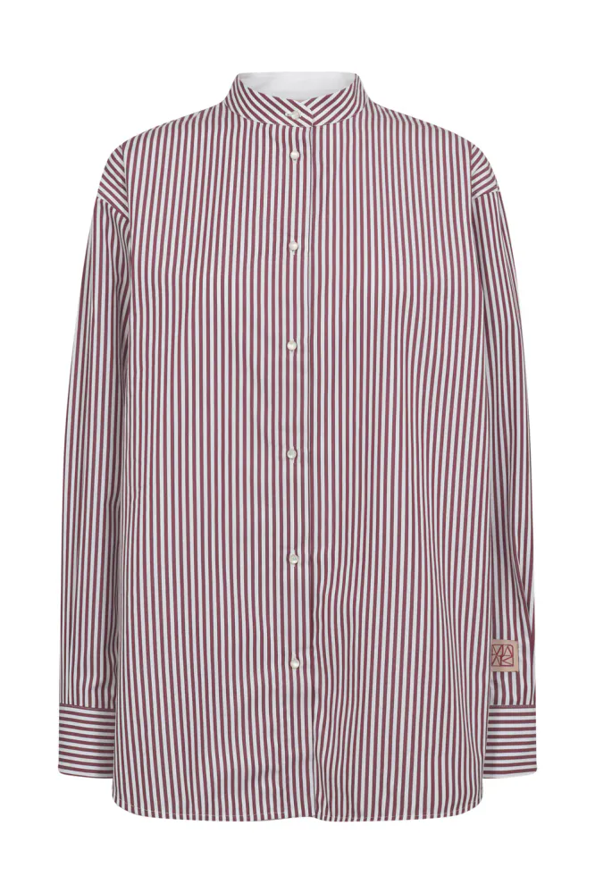 Karis Slim Stripe Shirt, Cabernet