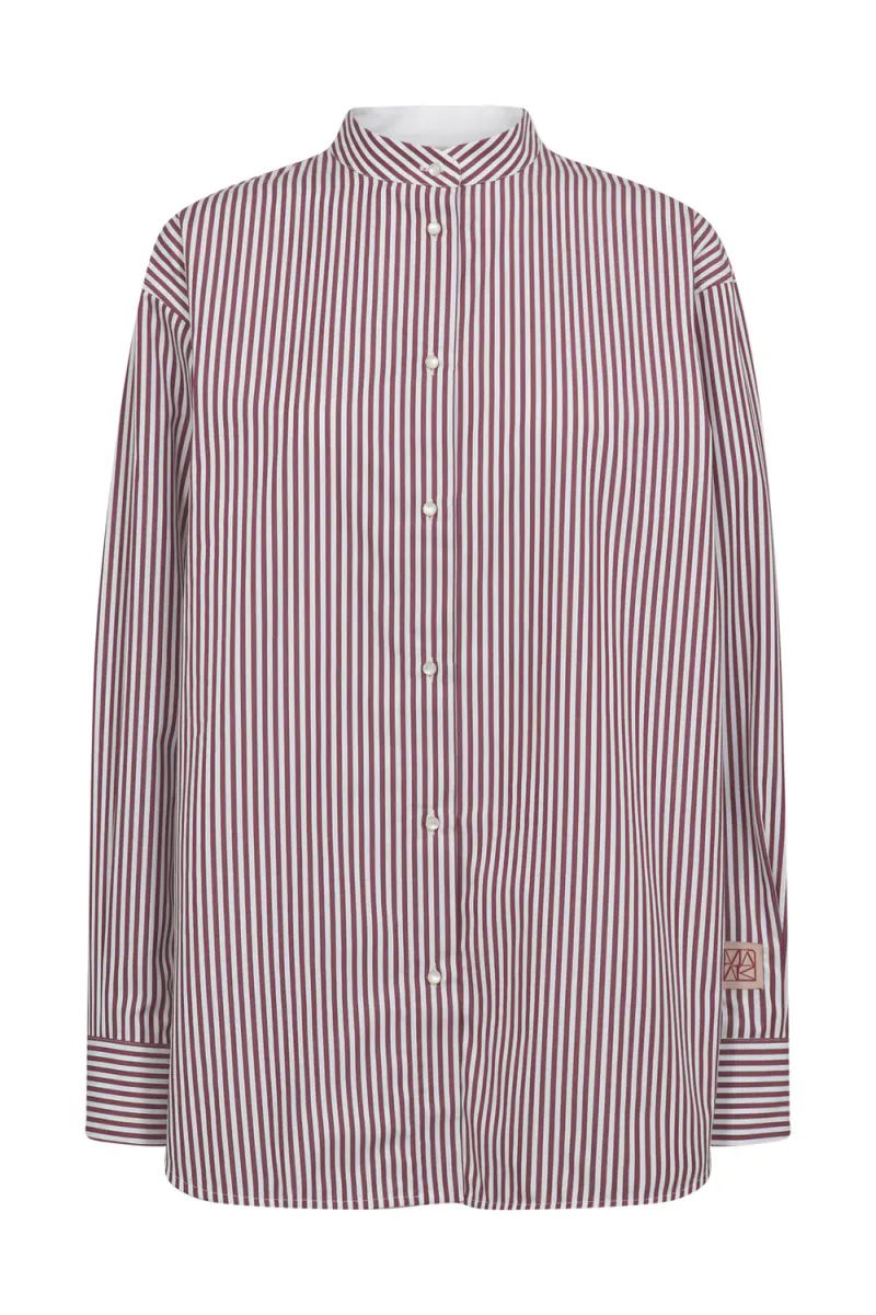 Karis Slim Stripe Shirt, Cabernet
