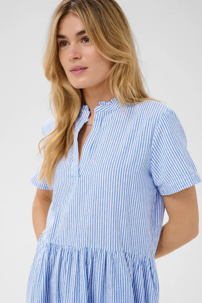 Elmiko SS Dress, Palace Blue Stripe
