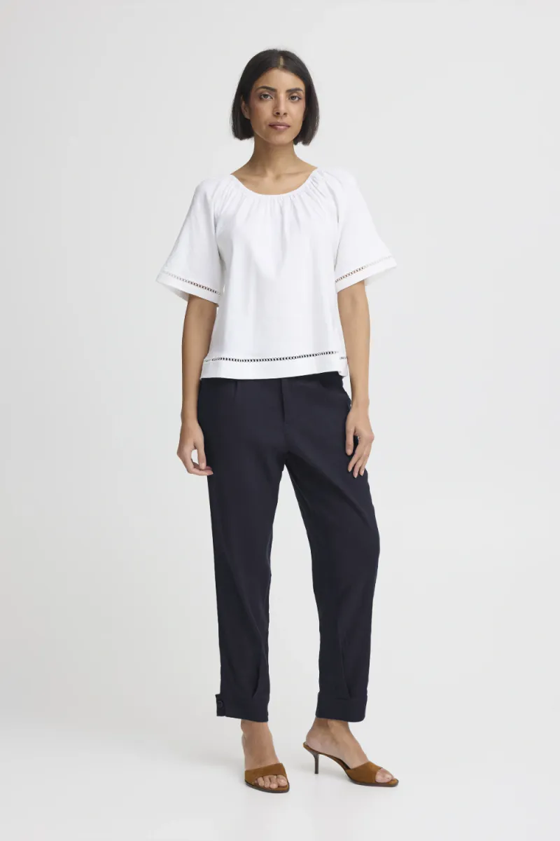 Luca HW Pant Ankle Length Tap, Dark Sapphire