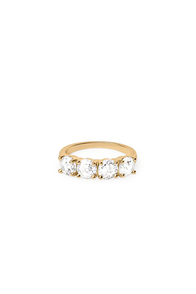 Quattro Zirconia Ring, Gold