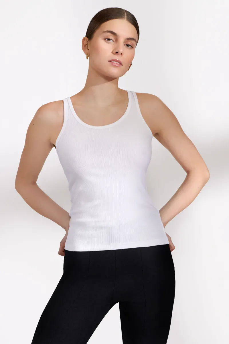 Tank Ribbed, White
