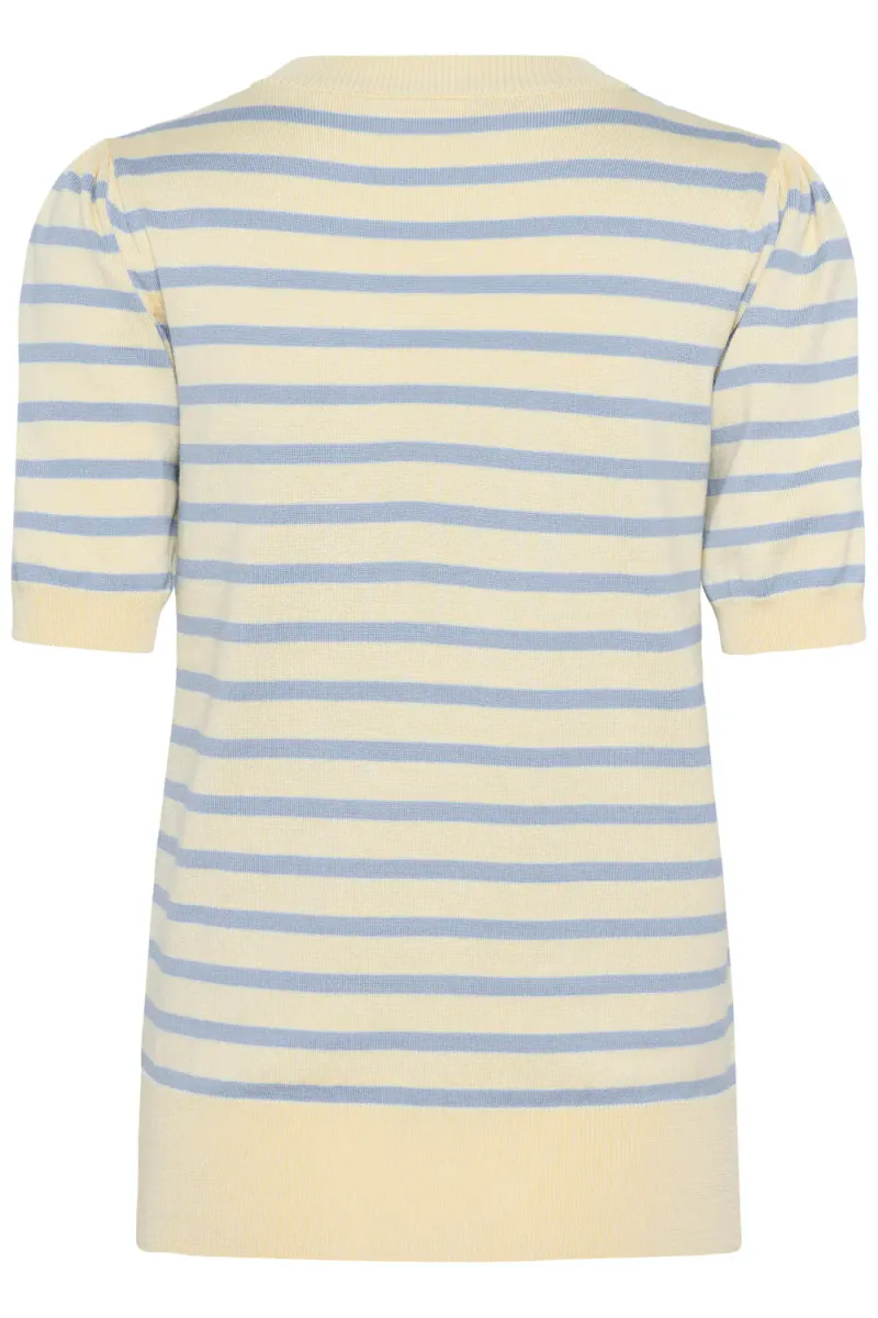 Mila SS Striped Pullover, Lemon Hydrangea Stripe