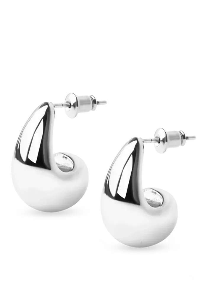 Mini Drop Earrings, Silver