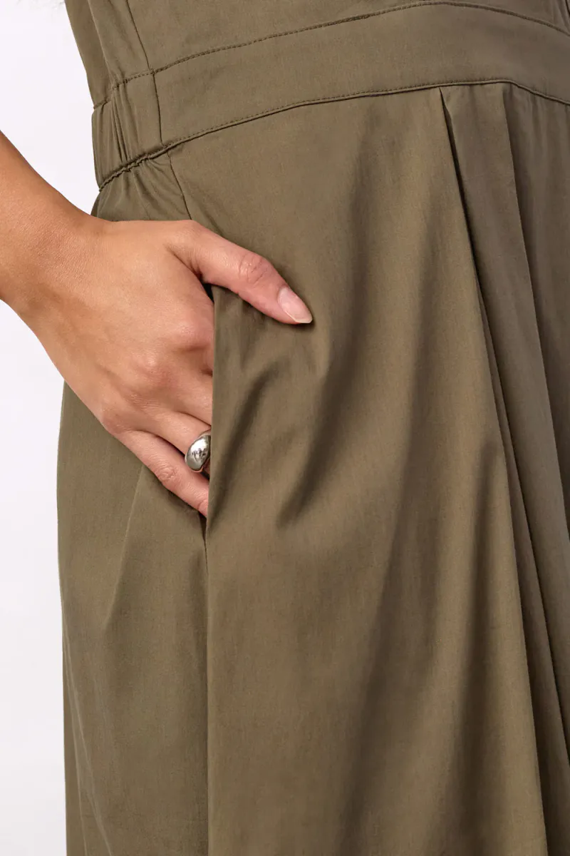Elara SS Wrap Dress, Olive