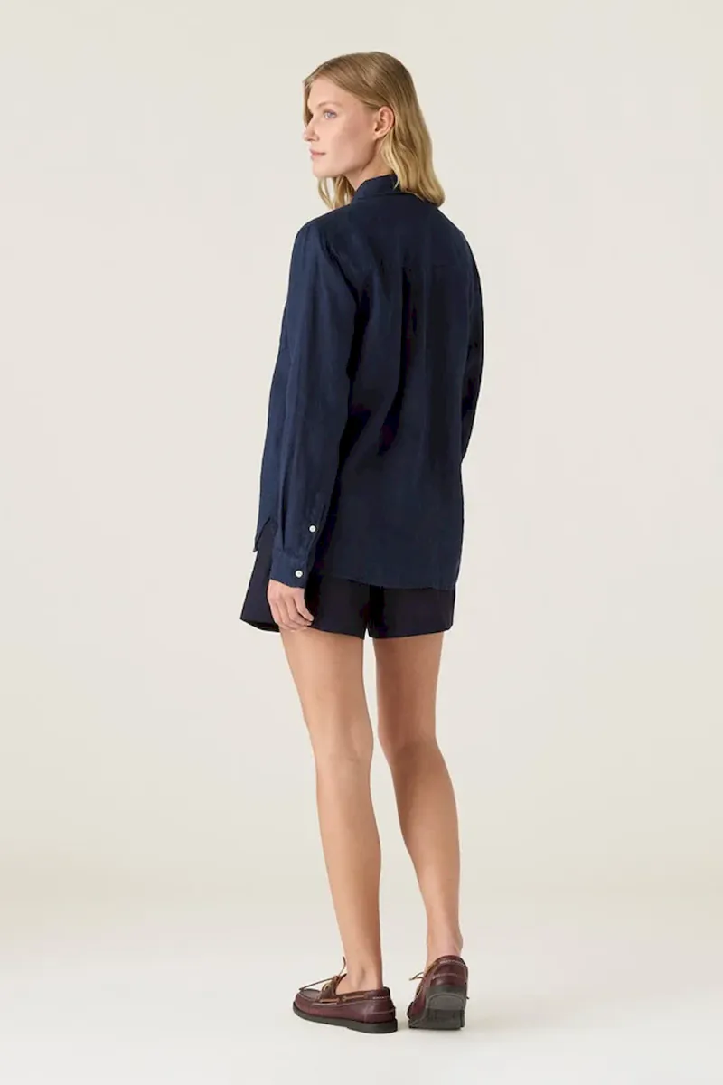 Classic Linen Shirt, Navy