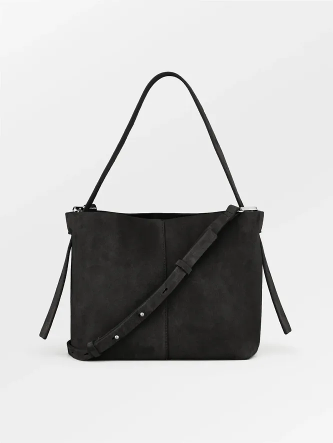 Suede Fraya Small Bag, Black
