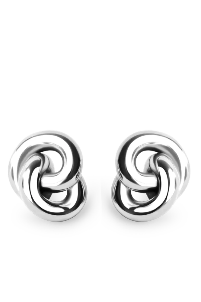 Knot Earrings, Silver
