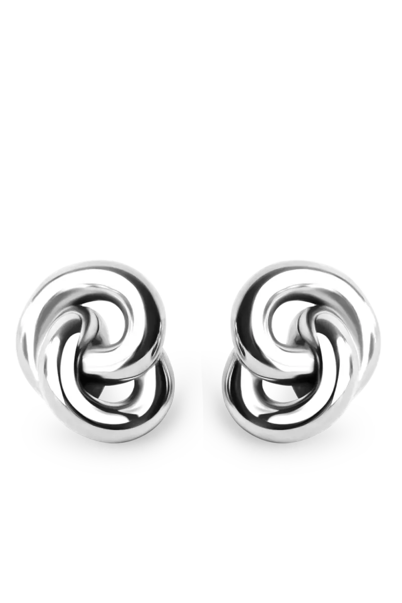 Knot Earrings, Silver
