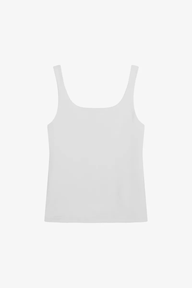 Tank Scoop Back, White